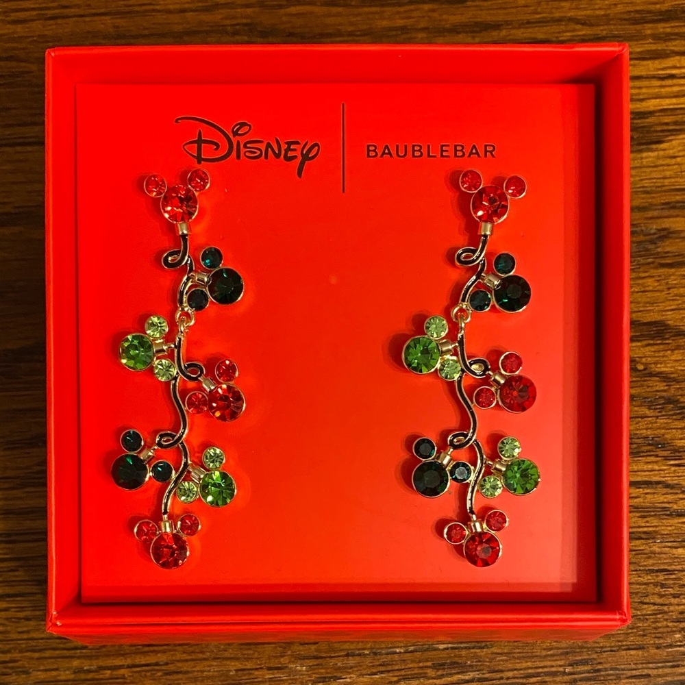 BaubleBar Mickey Mouse Earrings - Red and Green